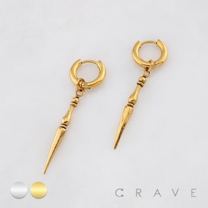 PAIR OF GOTHIC PUNK SPIKE PENDANT 316L SURGICAL STEEL EARRING